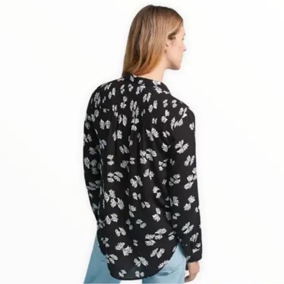 MAEVE Anthropologie rayon bow pattern high low hem blouse size 0 - Picture 2 of 10